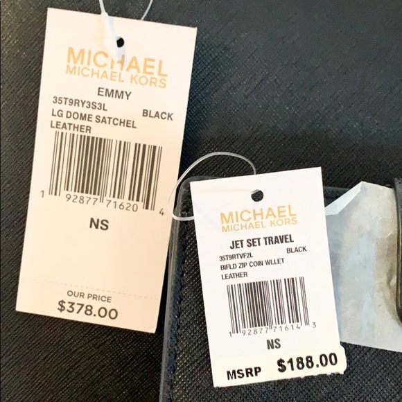 🖤New MICHAEL KORS 🖤 SET BLACK DOME EMMY SATCHEL - Picture 9 of 9